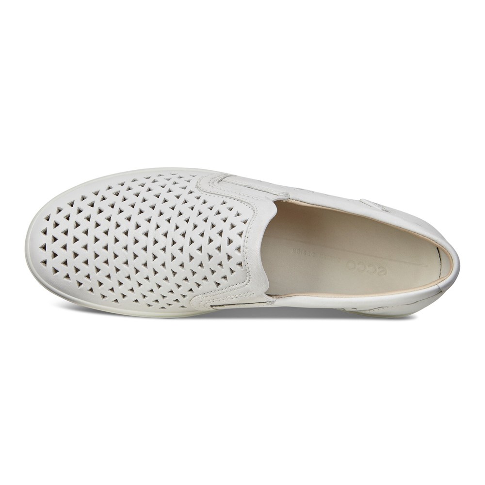 ECCO Womens Slip-On White - Soft 7 Sneakers - MJN-398625